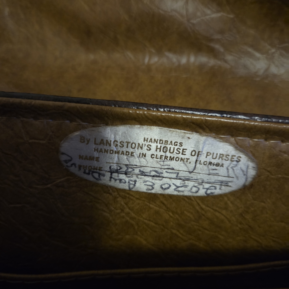 Langston’s House of Purses RARE Vintage Handmade Leather Bag Set wWallet & Pouch - Picture 11 of 14